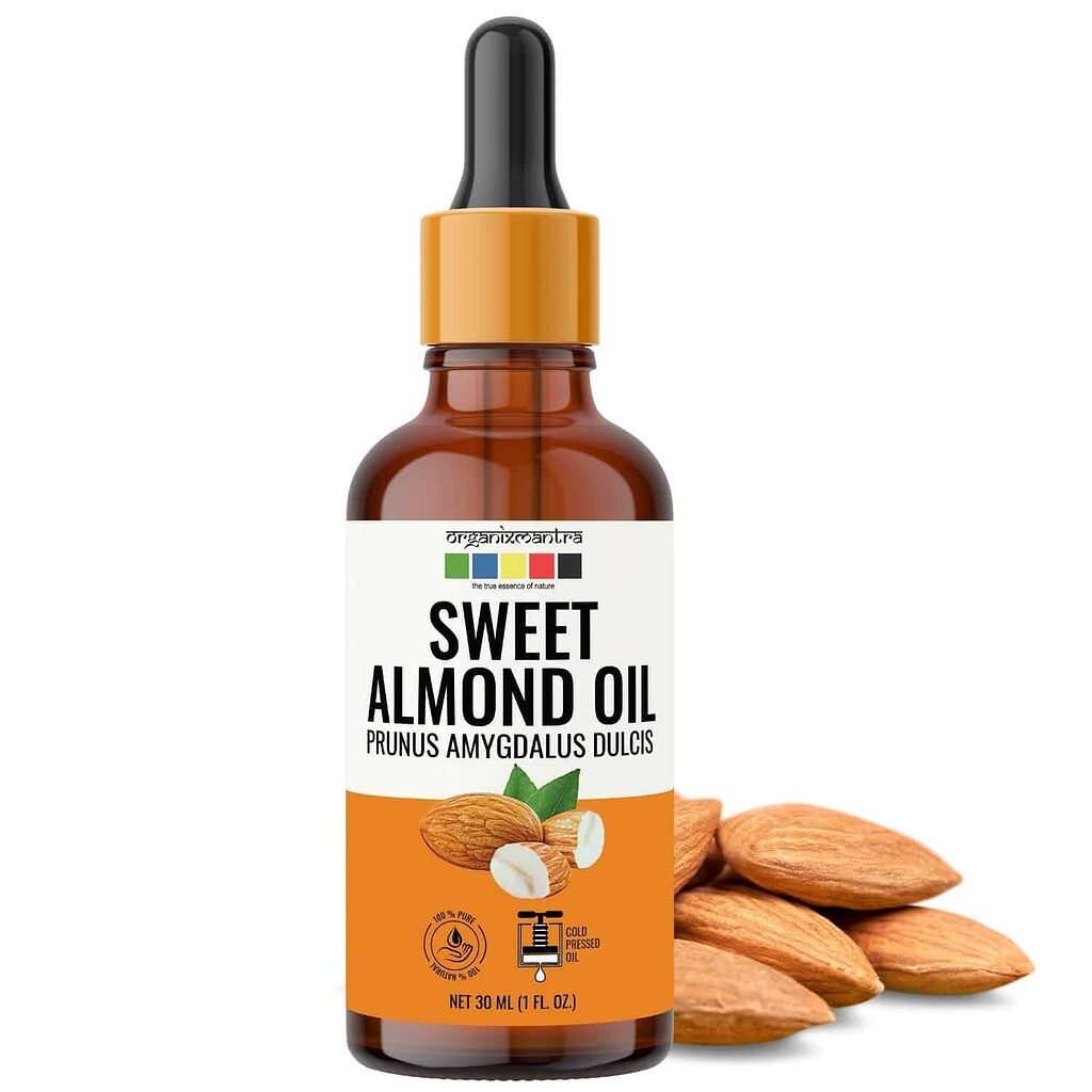 Sweet Almond Oil Carrier Oil, Organic, Cold Pressed